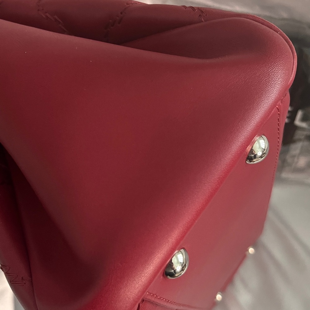 Chanel Red Quilted Leather Shoulder Bag with Chain Strap - Picture 10 of 10